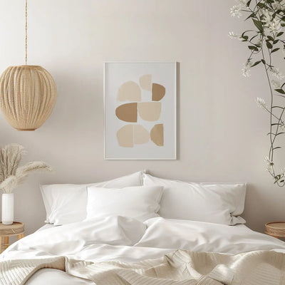 Minimalist Collage Neutral - Stretched Canvas, Poster or Fine Art Print I Heart Wall Art