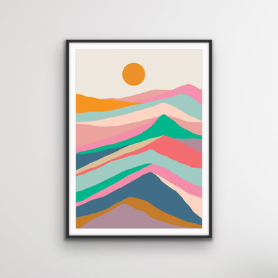 Mountain Pass - Colorful Geometric Print Display One Piece Print Set - I Heart Wall Art