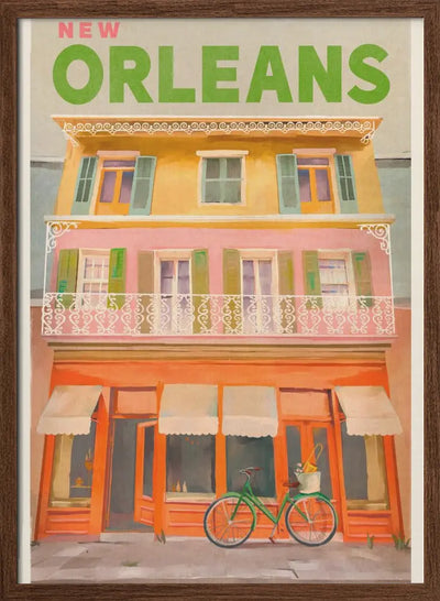 New Orleans Louisiana Vintage Travel Poster - Stretched Canvas, Poster or Fine Art Print I Heart Wall Art