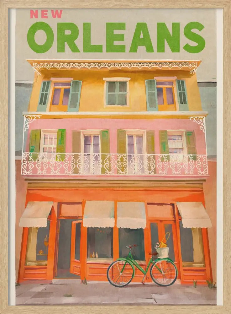 New Orleans Louisiana Vintage Travel Poster - Stretched Canvas, Poster or Fine Art Print I Heart Wall Art