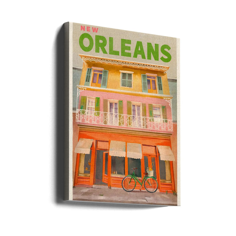 New Orleans Louisiana Vintage Travel Poster - Stretched Canvas, Poster or Fine Art Print I Heart Wall Art