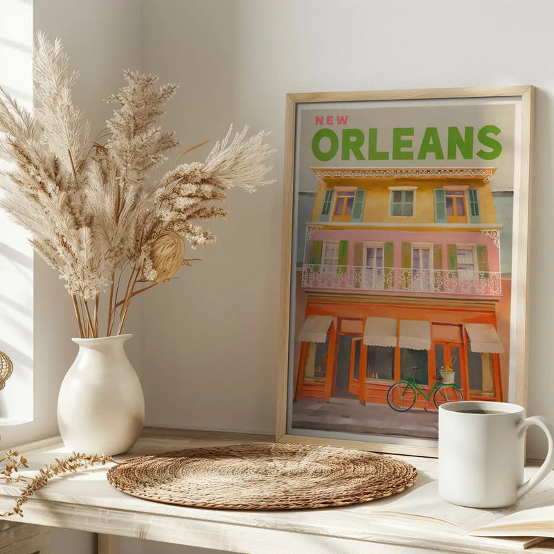 New Orleans Louisiana Vintage Travel Poster - Stretched Canvas, Poster or Fine Art Print I Heart Wall Art