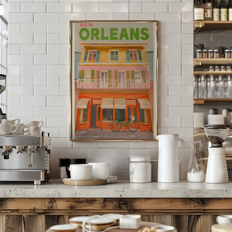 New Orleans Louisiana Vintage Travel Poster - Stretched Canvas, Poster or Fine Art Print I Heart Wall Art