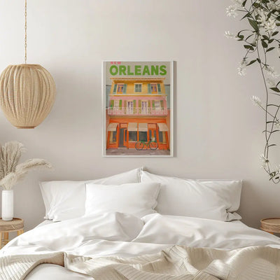 New Orleans Louisiana Vintage Travel Poster - Stretched Canvas, Poster or Fine Art Print I Heart Wall Art