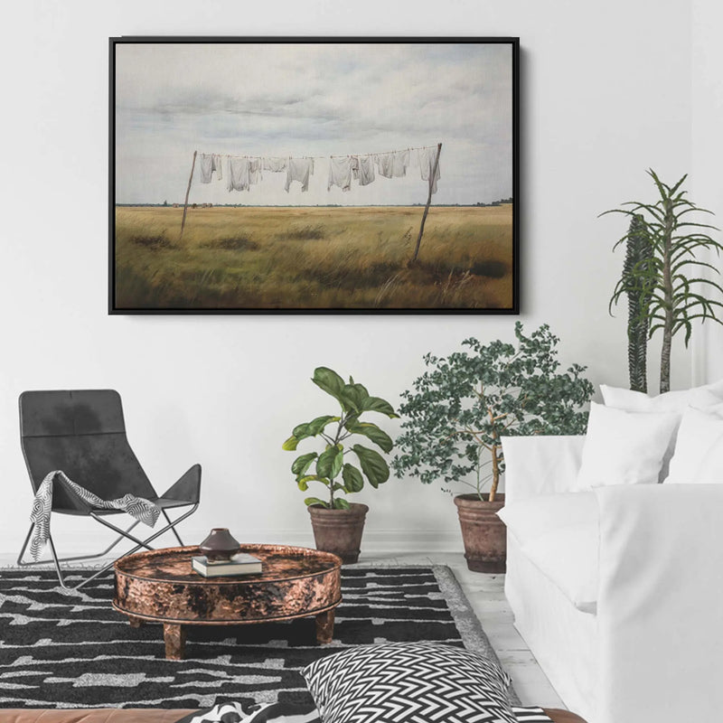 On The Line - Clothesline Laundry Wall Art Print I Heart Wall Art Australia