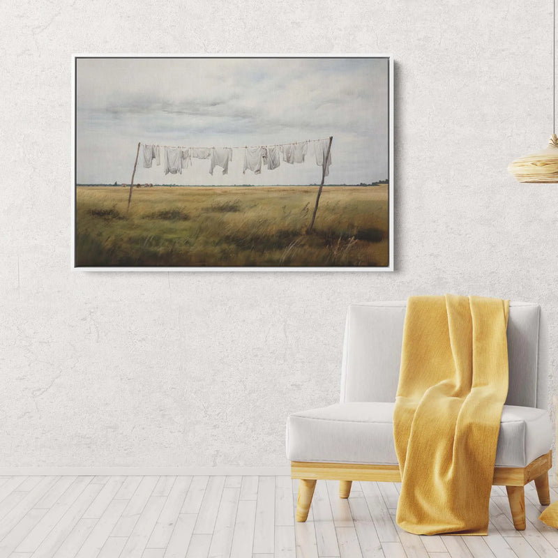 On The Line - Clothesline Laundry Wall Art Print I Heart Wall Art Australia