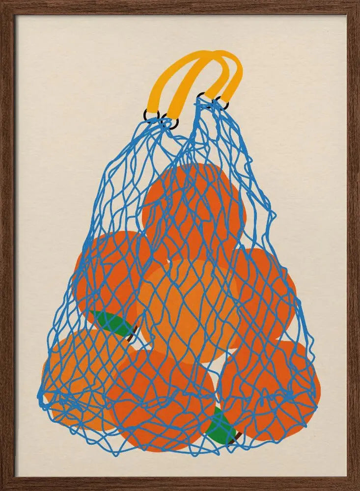 Oranges In a Net Bag Update 24 - Stretched Canvas, Poster or Fine Art Print I Heart Wall Art