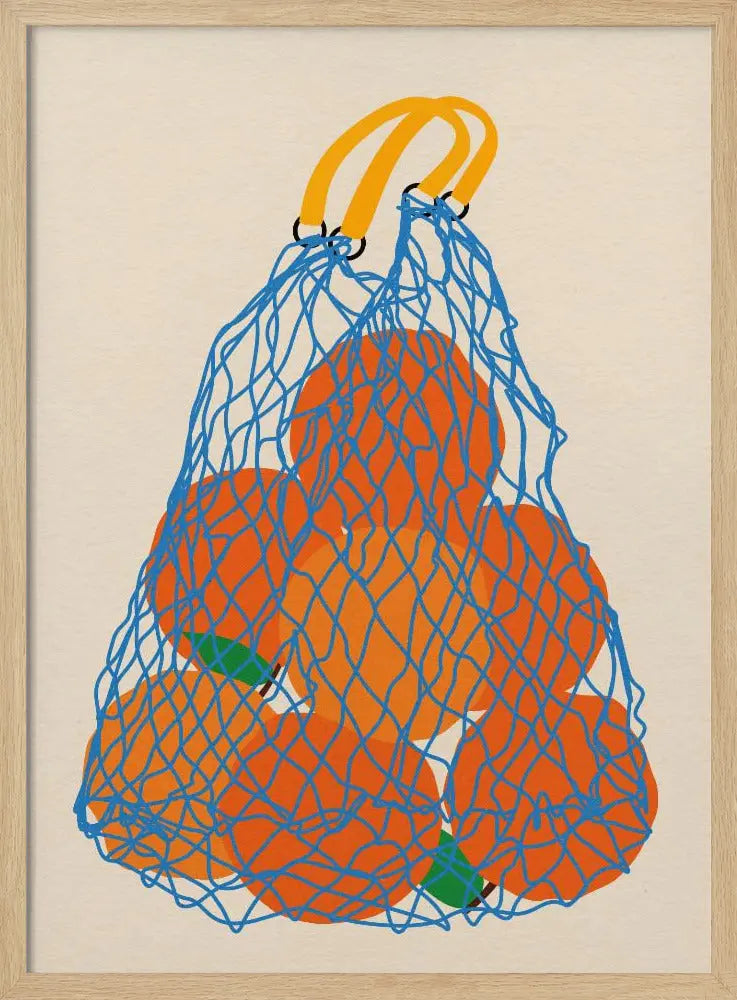 Oranges In a Net Bag Update 24 - Stretched Canvas, Poster or Fine Art Print I Heart Wall Art