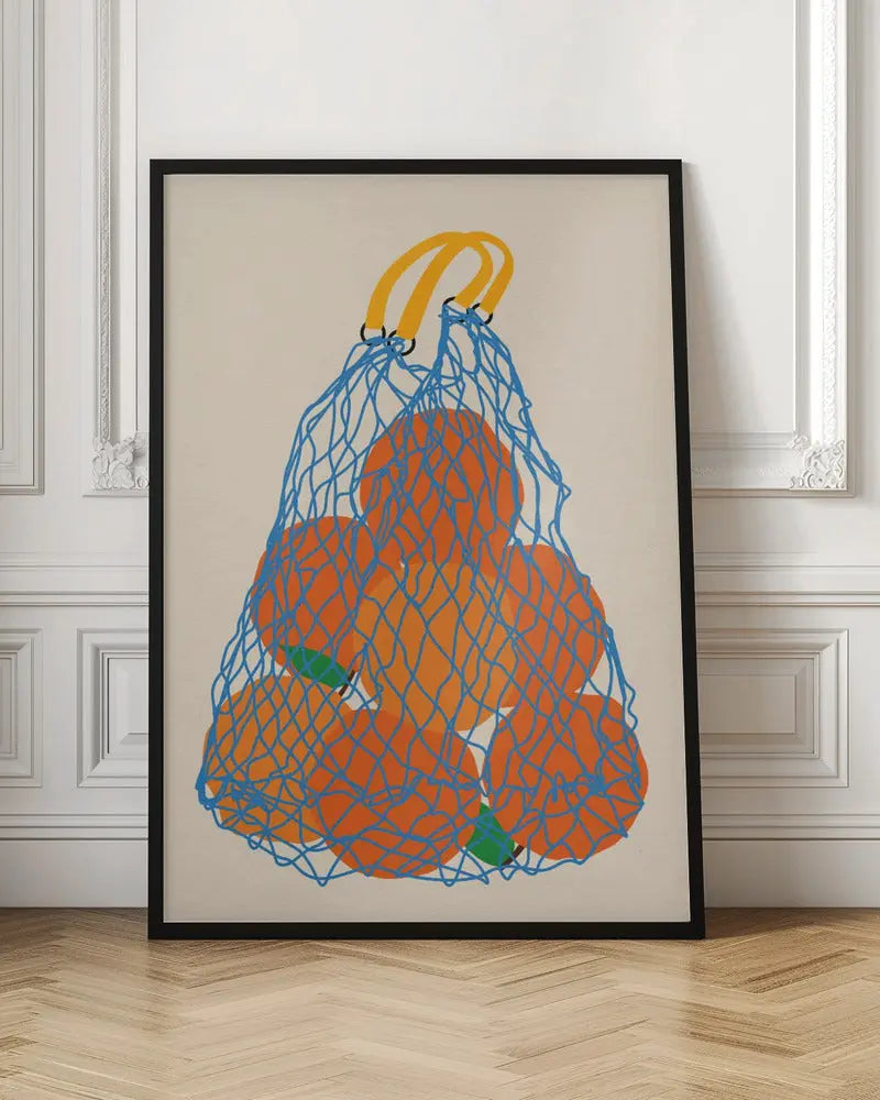 Oranges In a Net Bag Update 24 - Stretched Canvas, Poster or Fine Art Print I Heart Wall Art