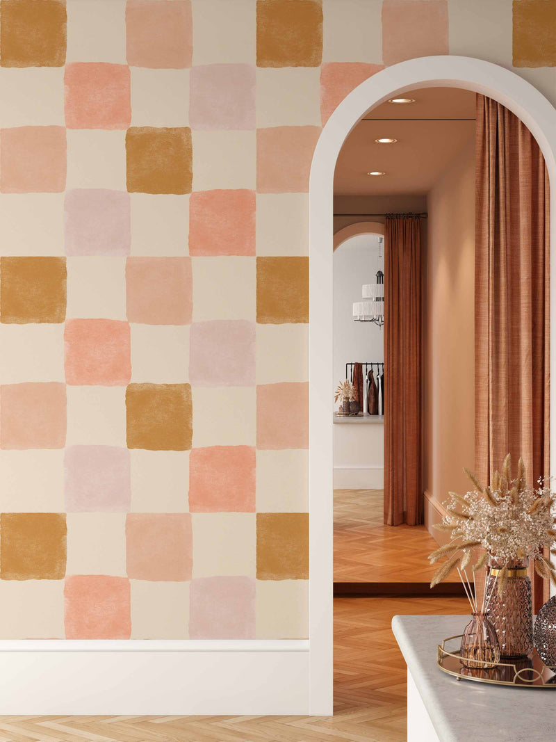 Painted Checkerboard  - Peel and Stick Removable Wallpaper