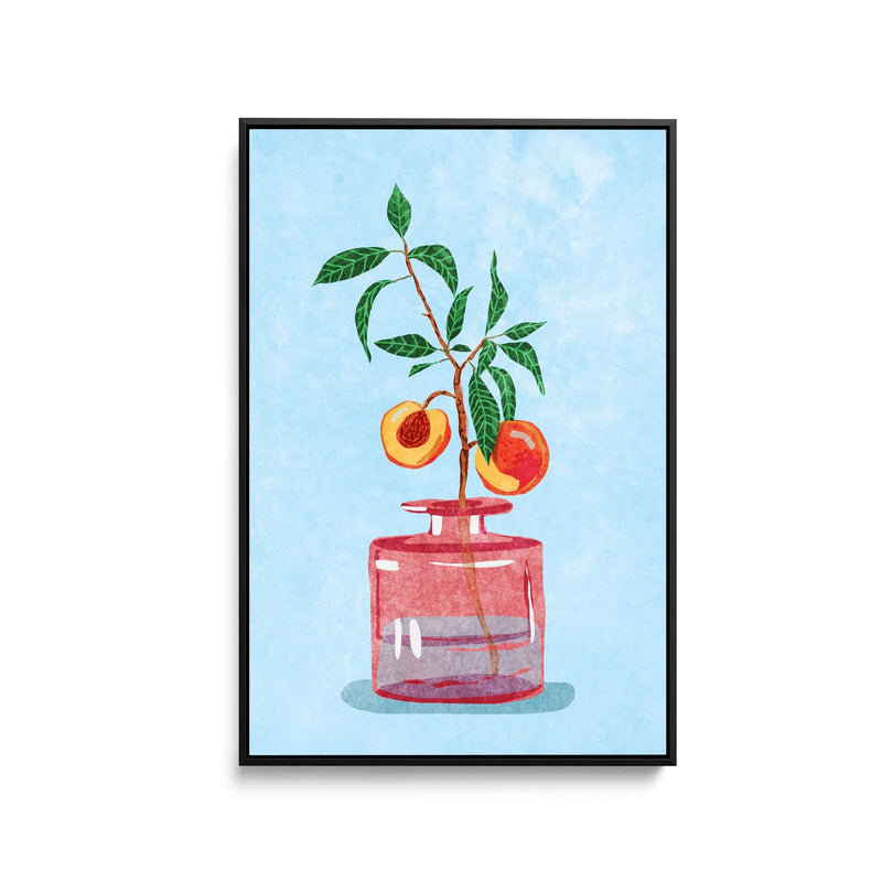 Peach Tree in Vase by Raissa Oltmanns - Stretched Canvas Print or Framed Fine Art Print - Artwork I Heart Wall Art Australia 