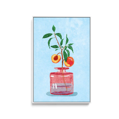 Peach Tree in Vase by Raissa Oltmanns - Stretched Canvas Print or Framed Fine Art Print - Artwork I Heart Wall Art Australia 