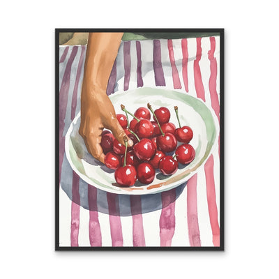 Cherry Harvest - Still Life Watercolour Canvas or Art Print I Heart Wall Art Australia