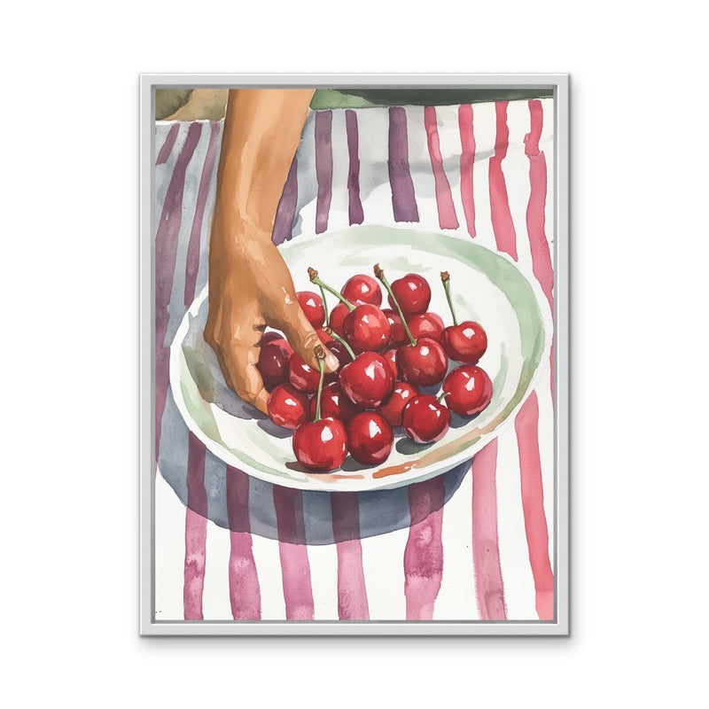 Cherry Harvest - Still Life Watercolour Canvas or Art Print I Heart Wall Art Australia