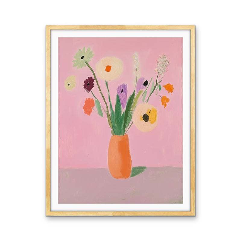 A Pastel Kinda Day - Pink Floral Bouquet Art Print I Heart Wall Art Australia