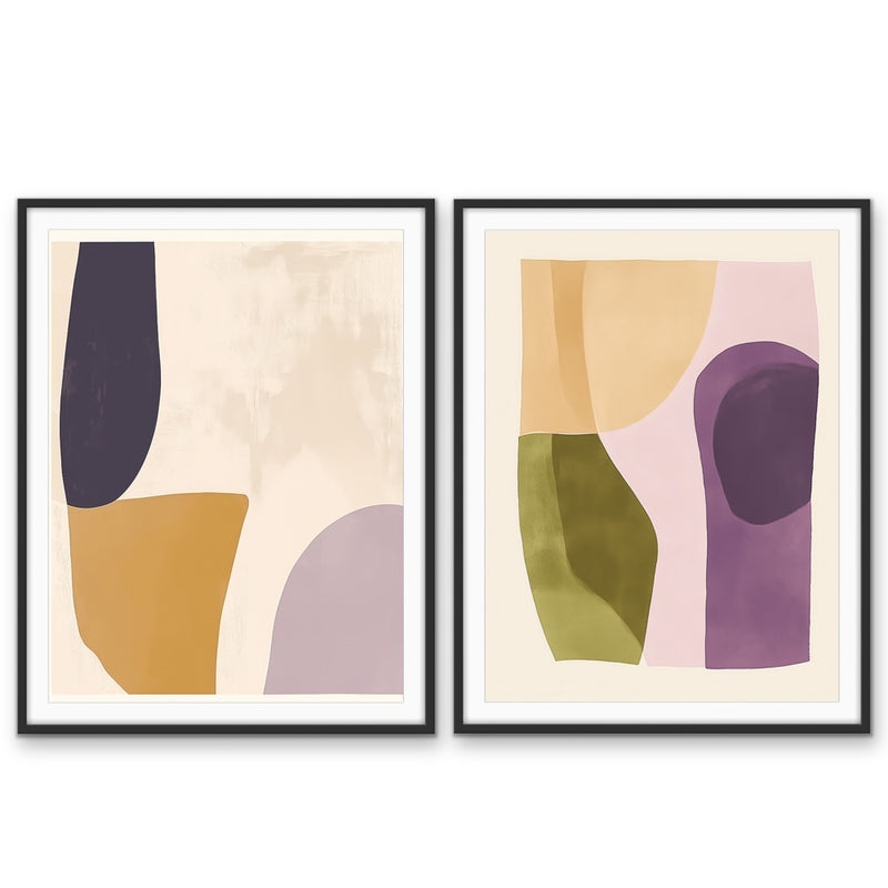 The Right Lines- Two Piece Geometric Art Print Set I Heart Wall Art Australia