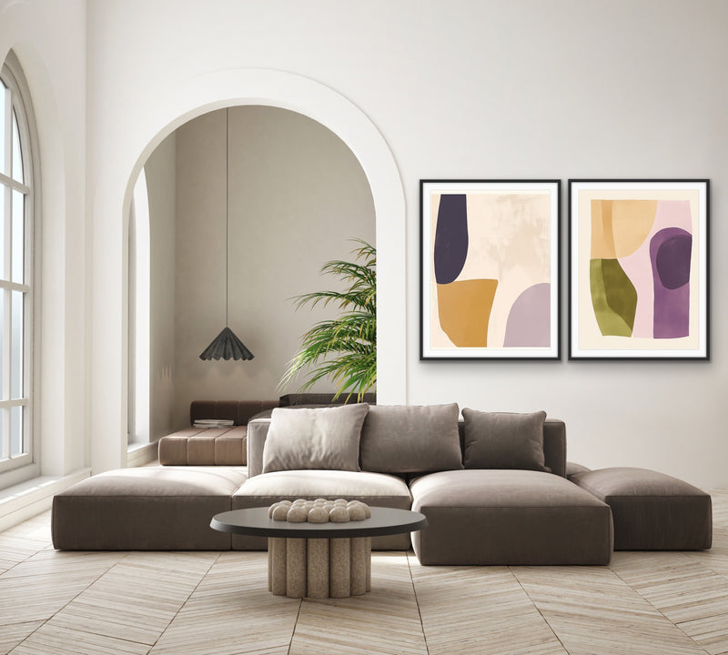 The Right Lines- Two Piece Geometric Art Print Set I Heart Wall Art Australia