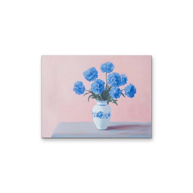 Bunch of Blue - Still Life Vase of Flowers, Stretched Canvas or Wall Art Print I Heart Wall Art