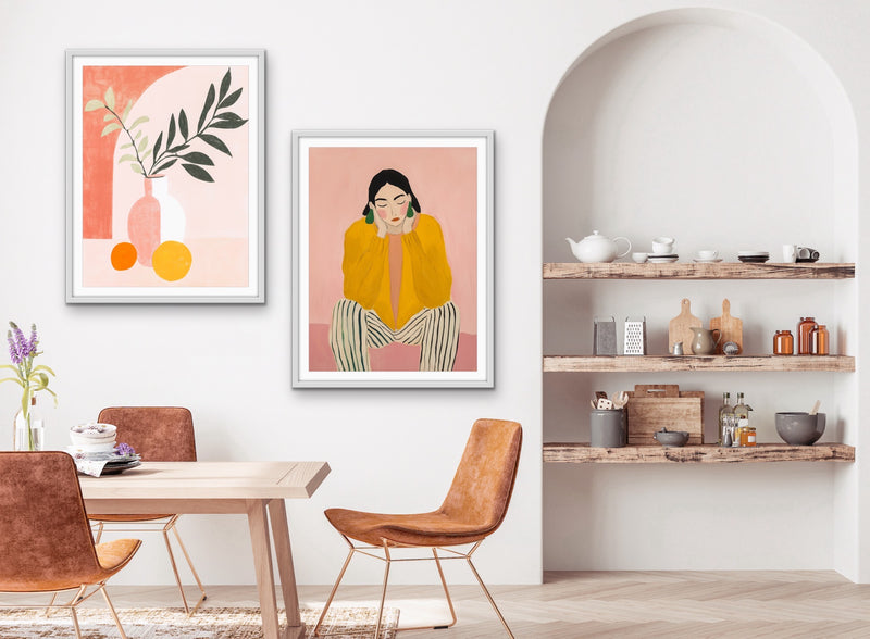 Sweet Citrus-  Two Piece Still Life Stretched Canvas Print or Framed Fine Art Print  Set I Heart Wall Art Australia