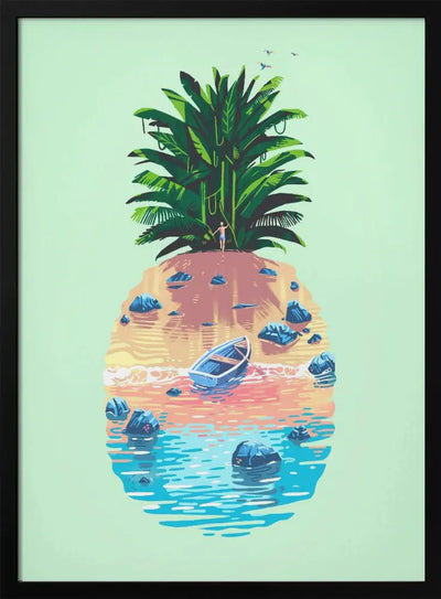 Pineapple Island - Stretched Canvas, Poster or Fine Art Print I Heart Wall Art