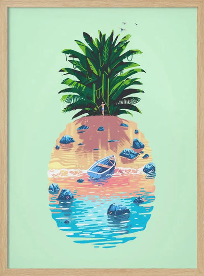 Pineapple Island - Stretched Canvas, Poster or Fine Art Print I Heart Wall Art