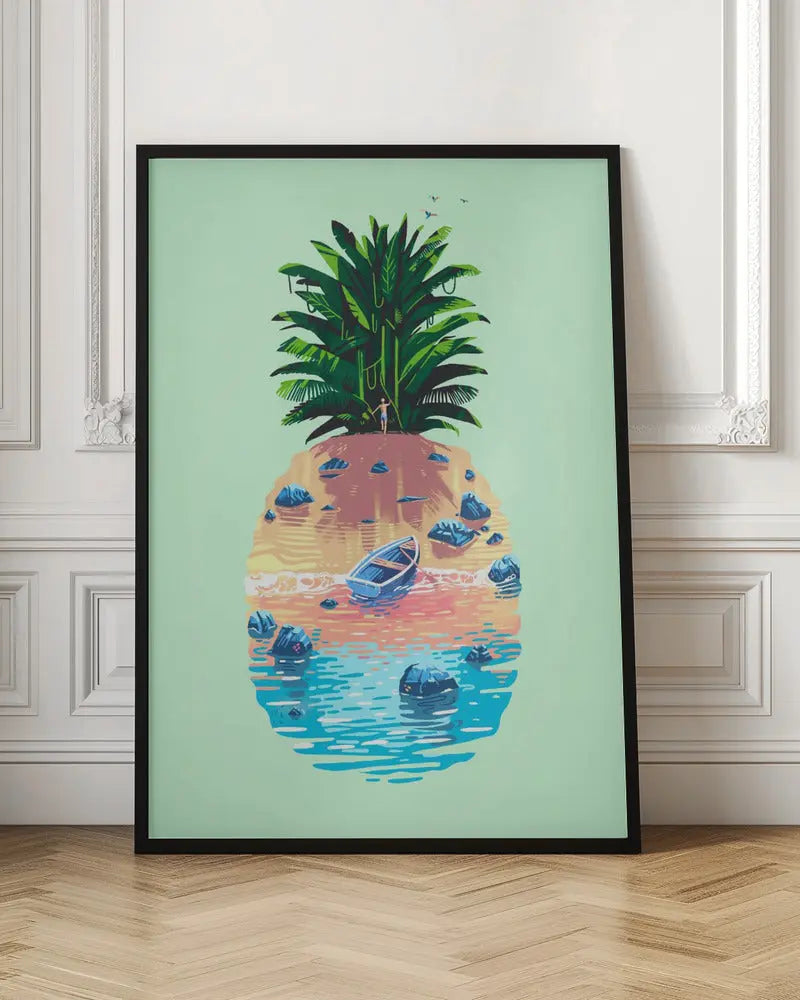 Pineapple Island - Stretched Canvas, Poster or Fine Art Print I Heart Wall Art