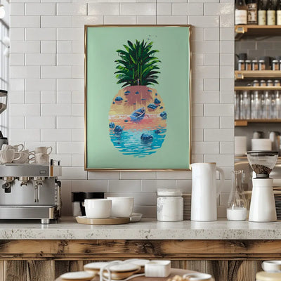 Pineapple Island - Stretched Canvas, Poster or Fine Art Print I Heart Wall Art