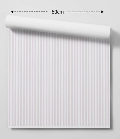 Pink Pinstripe - Thin Stripe Pink and White Wallpaper I Heart Wall Art Australia