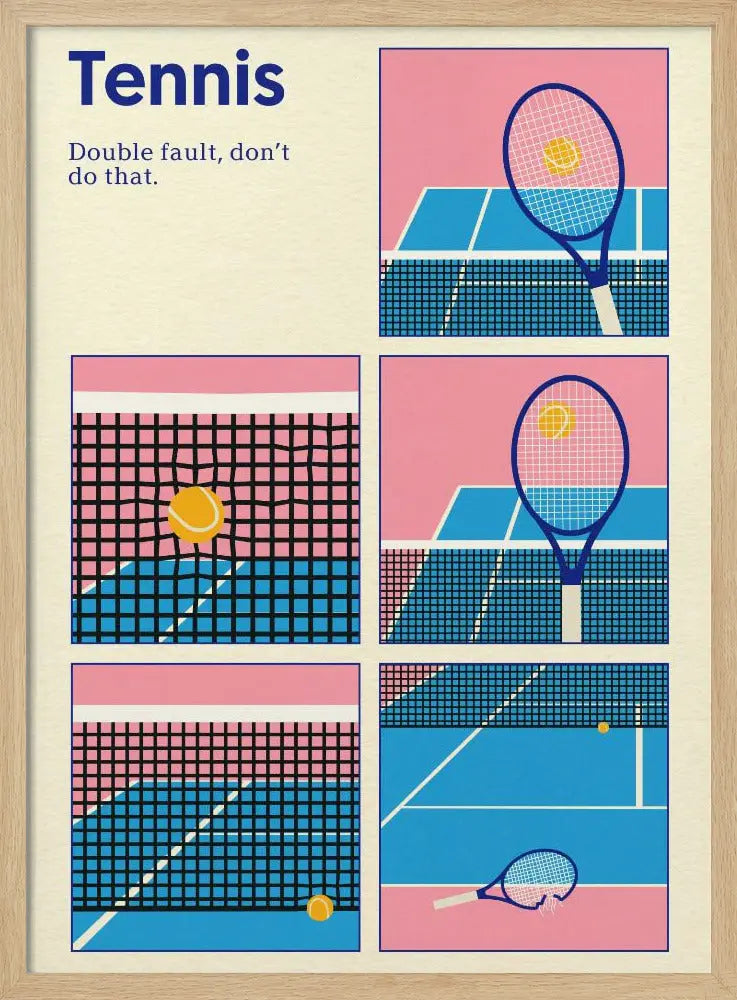 Poster Tennis Double Vault - Stretched Canvas, Poster or Fine Art Print I Heart Wall Art