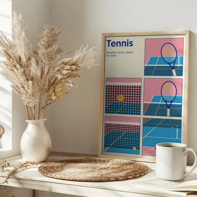 Poster Tennis Double Vault - Stretched Canvas, Poster or Fine Art Print I Heart Wall Art