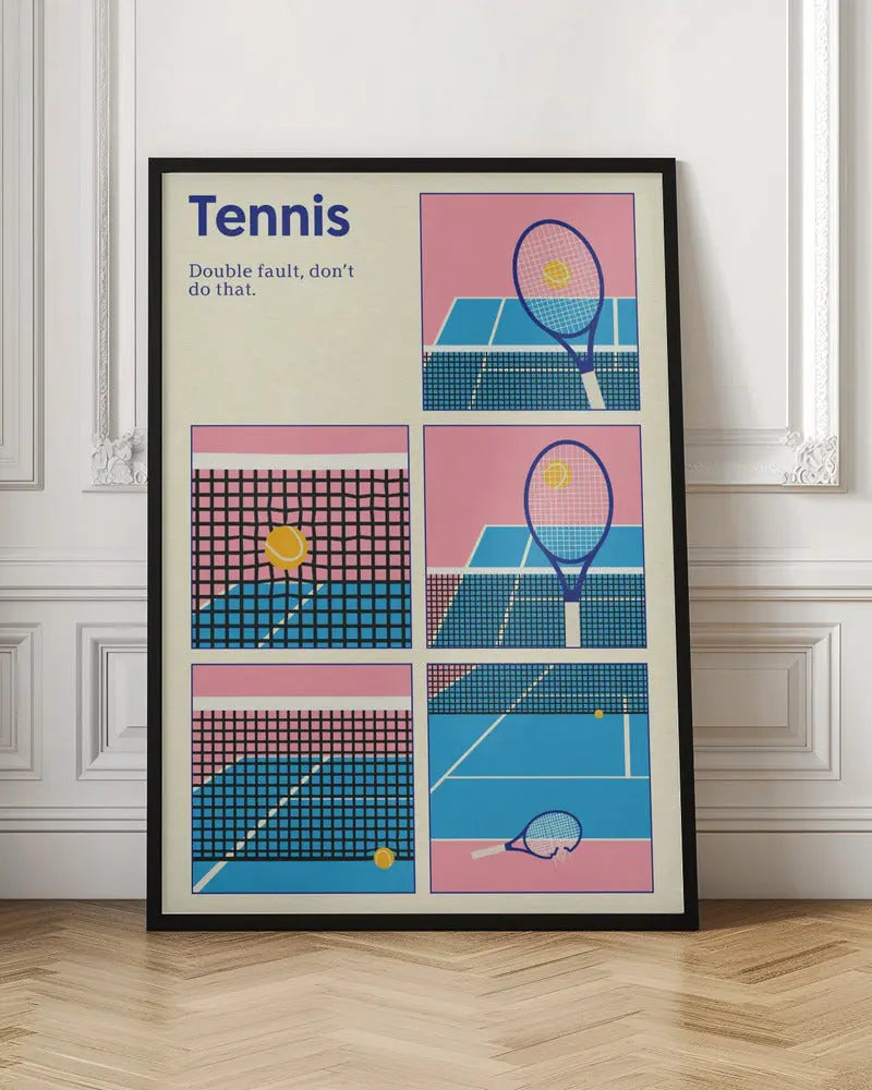 Poster Tennis Double Vault - Stretched Canvas, Poster or Fine Art Print I Heart Wall Art