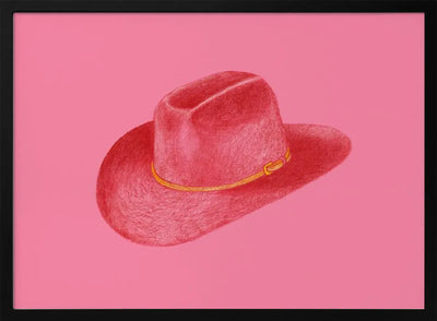 Red Stetson On Pink - Stretched Canvas, Poster or Fine Art Print I Heart Wall Art
