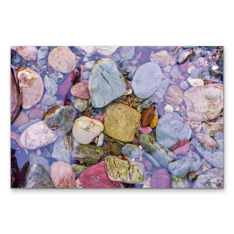 River Stones - Green and Purple River Creek Stone Photographic Print As Canvas or Art Print