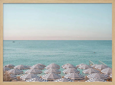 Riviera Beach Umbrellas - Stretched Canvas, Poster or Fine Art Print I Heart Wall Art