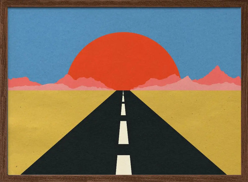 Road To Sun - Stretched Canvas, Poster or Fine Art Print I Heart Wall Art