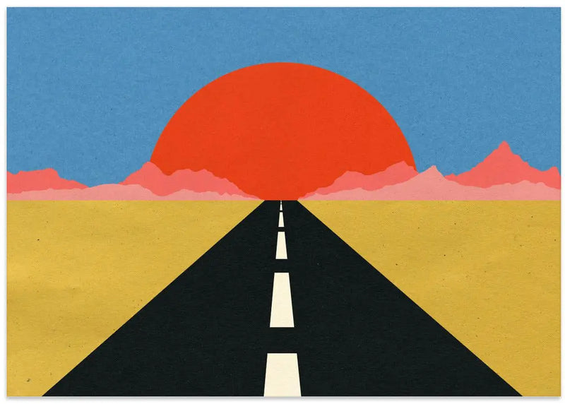 Road To Sun - Stretched Canvas, Poster or Fine Art Print I Heart Wall Art