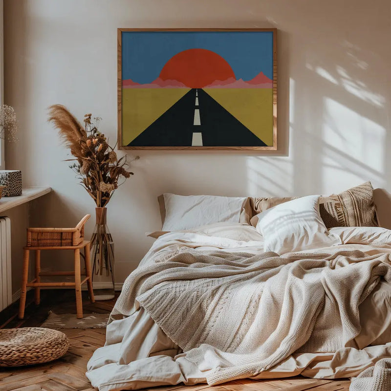 Road To Sun - Stretched Canvas, Poster or Fine Art Print I Heart Wall Art