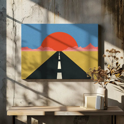 Road To Sun - Stretched Canvas, Poster or Fine Art Print I Heart Wall Art