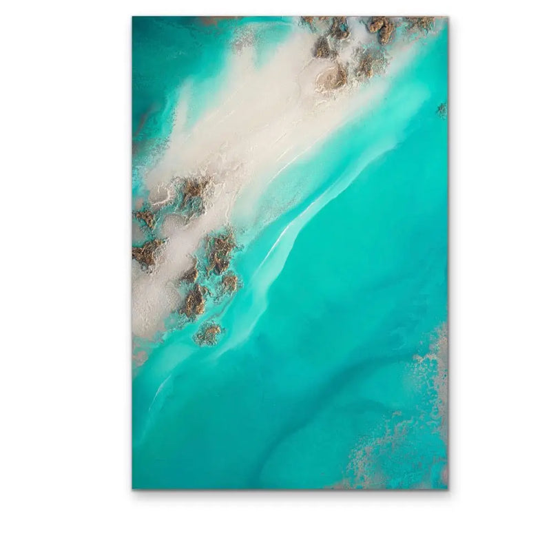 Rocky Shoreline - Aerial Coastal Artwork by Petra Meikle de Vlas I Heart Wall Art Australia