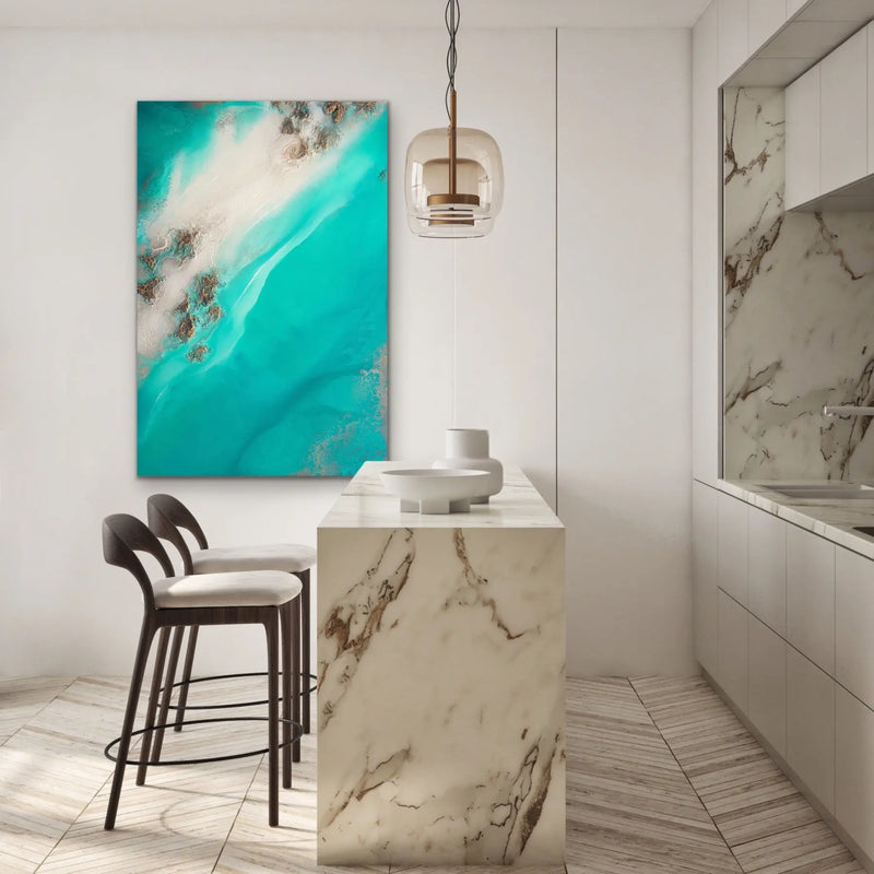 Rocky Shoreline - Aerial Coastal Artwork by Petra Meikle de Vlas I Heart Wall Art Australia