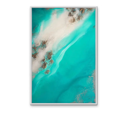 Rocky Shoreline - Aerial Coastal Artwork by Petra Meikle de Vlas I Heart Wall Art Australia