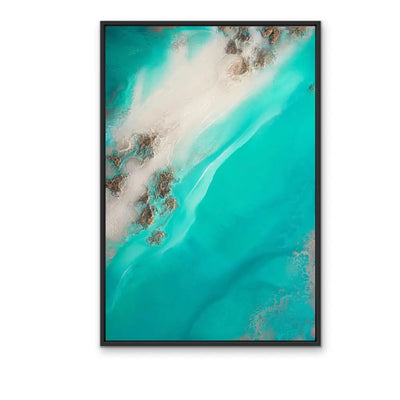 Rocky Shoreline - Aerial Coastal Artwork by Petra Meikle de Vlas I Heart Wall Art Australia