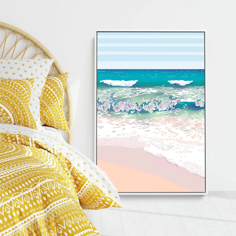 Rose Surf By Unratio - Stretched Canvas Print or Framed Fine Art Print - Artwork I Heart Wall Art Australia 