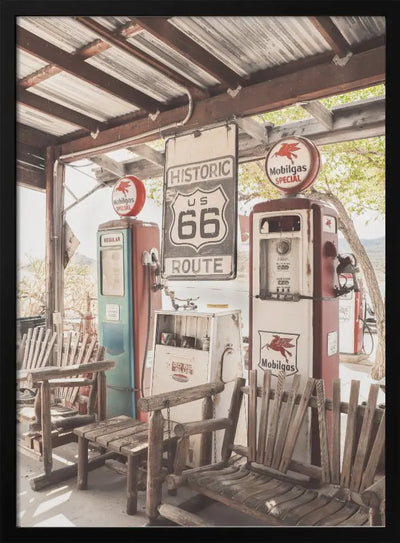 Route 66 Gas Station - Stretched Canvas, Poster or Fine Art Print I Heart Wall Art