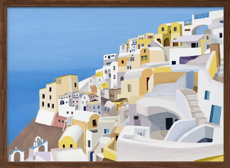 Santorini, Greece Cliff View by Artist Carla Daly - Stretched Canvas, Poster or Fine Art Print I Heart Wall Art