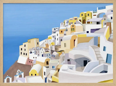 Santorini, Greece Cliff View by Artist Carla Daly - Stretched Canvas, Poster or Fine Art Print I Heart Wall Art