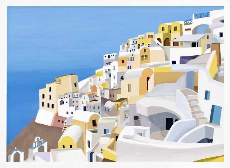 Santorini, Greece Cliff View by Artist Carla Daly - Stretched Canvas, Poster or Fine Art Print I Heart Wall Art