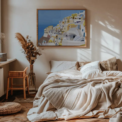 Santorini, Greece Cliff View by Artist Carla Daly - Stretched Canvas, Poster or Fine Art Print I Heart Wall Art