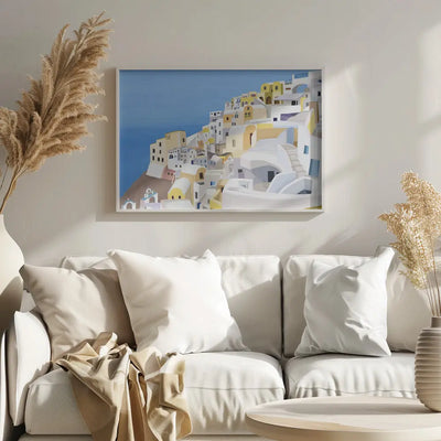 Santorini, Greece Cliff View by Artist Carla Daly - Stretched Canvas, Poster or Fine Art Print I Heart Wall Art