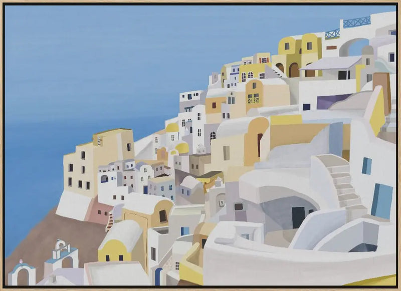 Santorini, Greece Cliff View by Artist Carla Daly - Stretched Canvas, Poster or Fine Art Print I Heart Wall Art